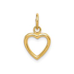 14K Yellow Gold High Polished Cut-out Heart Pendant, 16x10mm fine designer jewelry for men and women