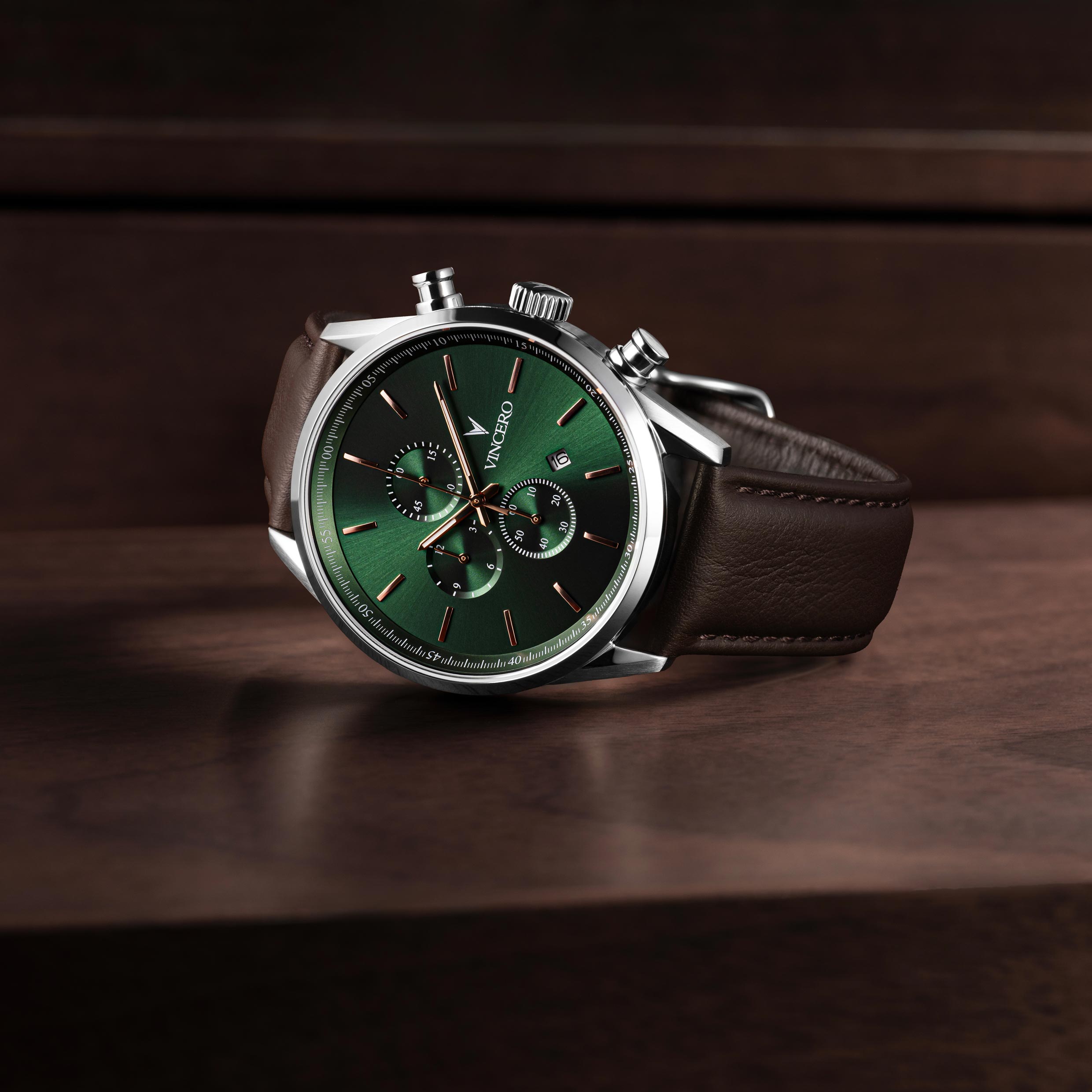 The Chrono S2 - Dark Olive/Silver fine designer jewelry for men and women