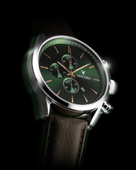 The Chrono S2 - Dark Olive/Silver fine designer jewelry for men and women