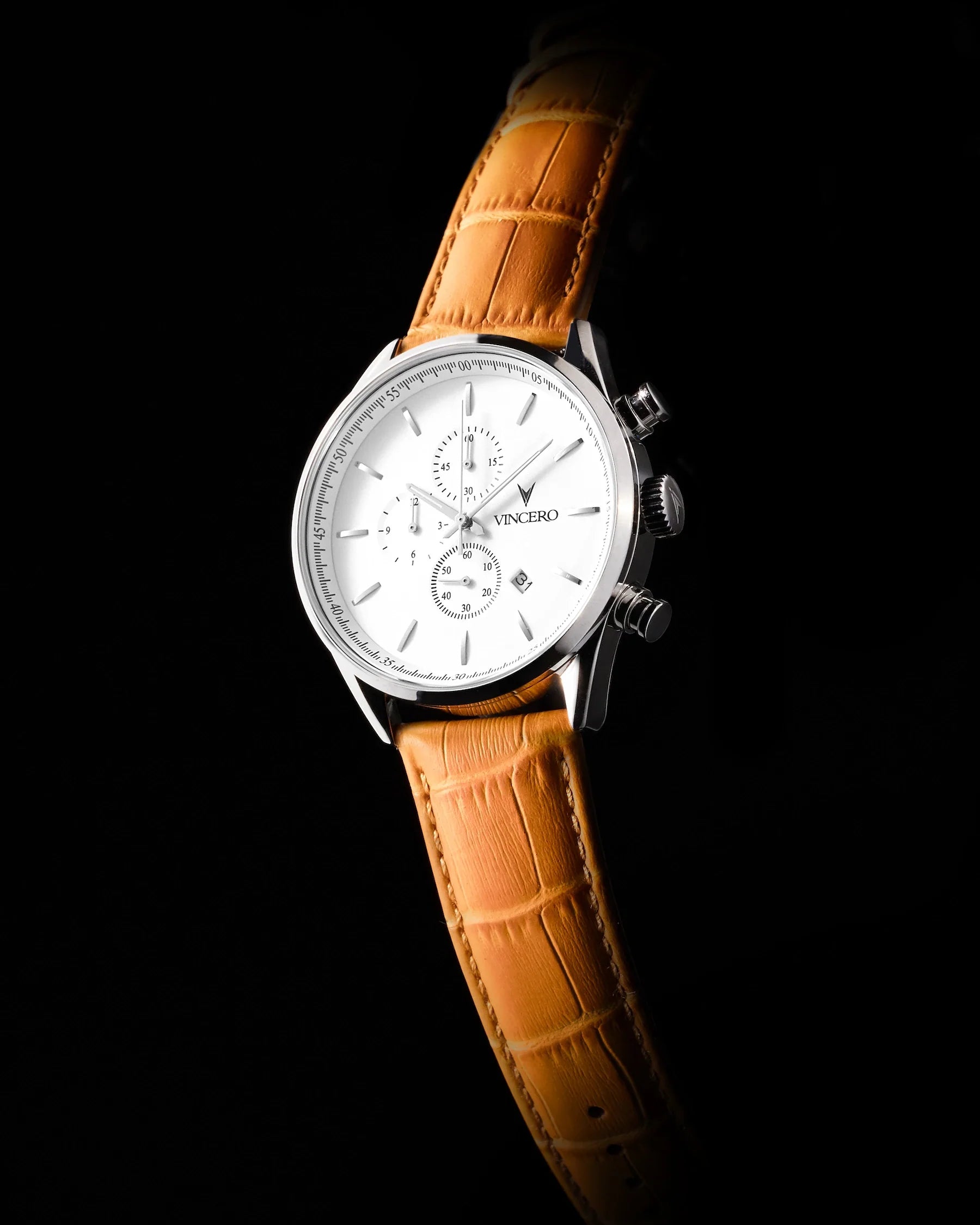 The Chrono S2 - Silver/Tan fine designer jewelry for men and women