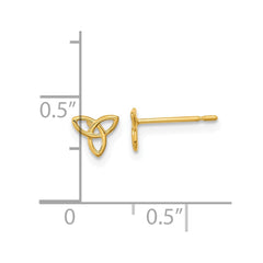 14k Yellow Gold Celtic Knot Post Stud Earrings, 5x6mm fine designer jewelry for men and women