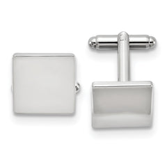 Silver-tone Polished Square Engravable Cuff Links fine designer jewelry for men and women