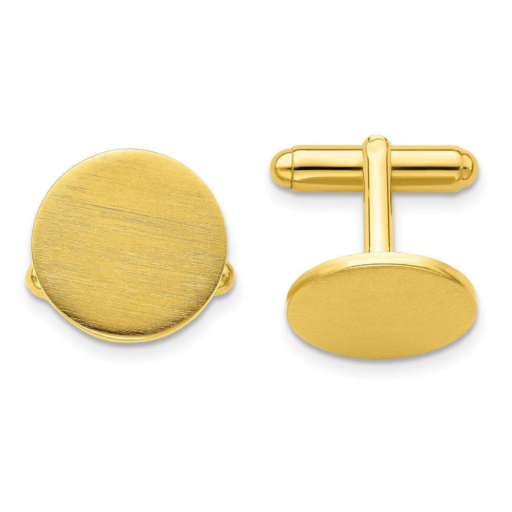 Kelly Waters Gold-plated Satin Round Engravable Cuff Links fine designer jewelry for men and women