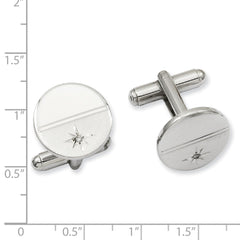 Kelly Waters Rhodium-plated .01 Ct. Diamond Polished and Satin Cuff Links fine designer jewelry for men and women