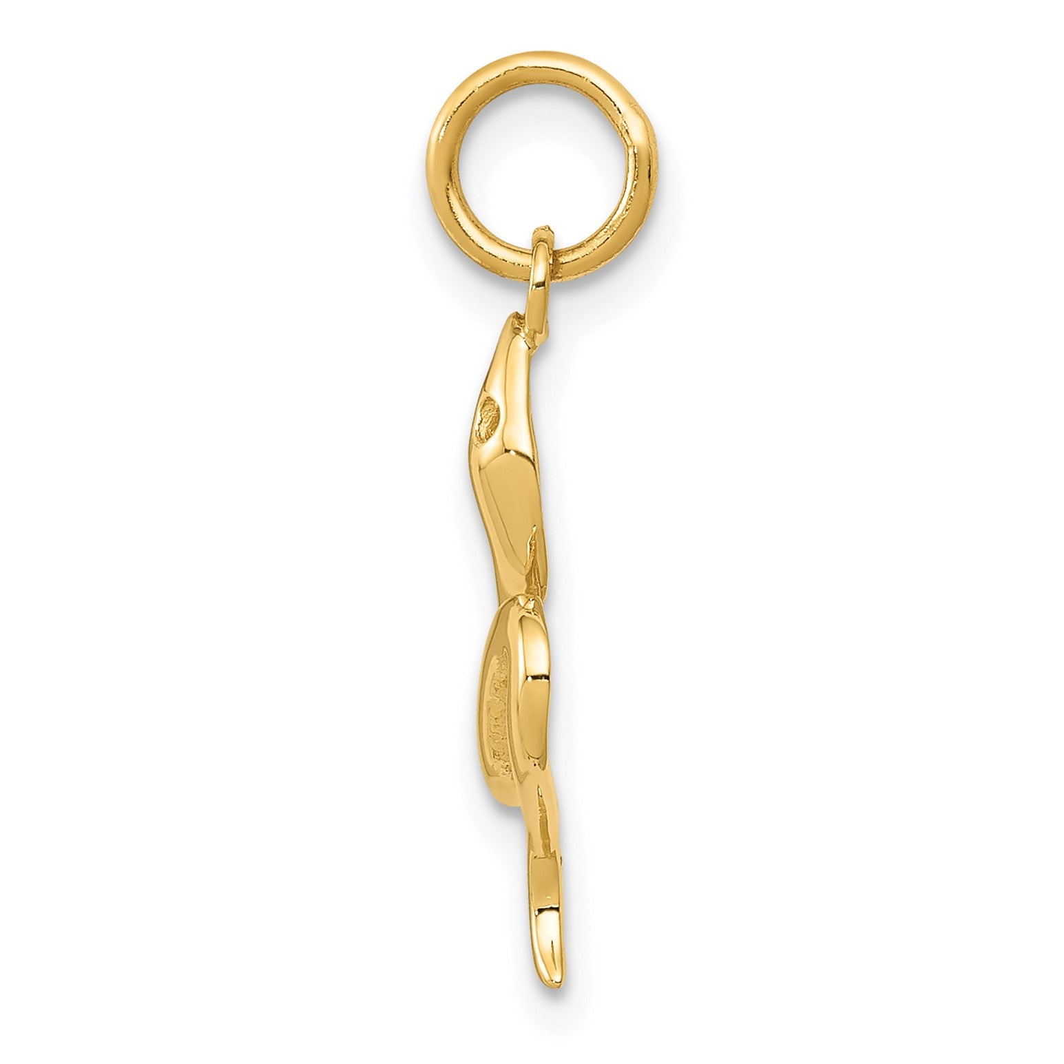 Solid Gold High Polished Snake Pendant, 21x9mm fine designer jewelry for men and women