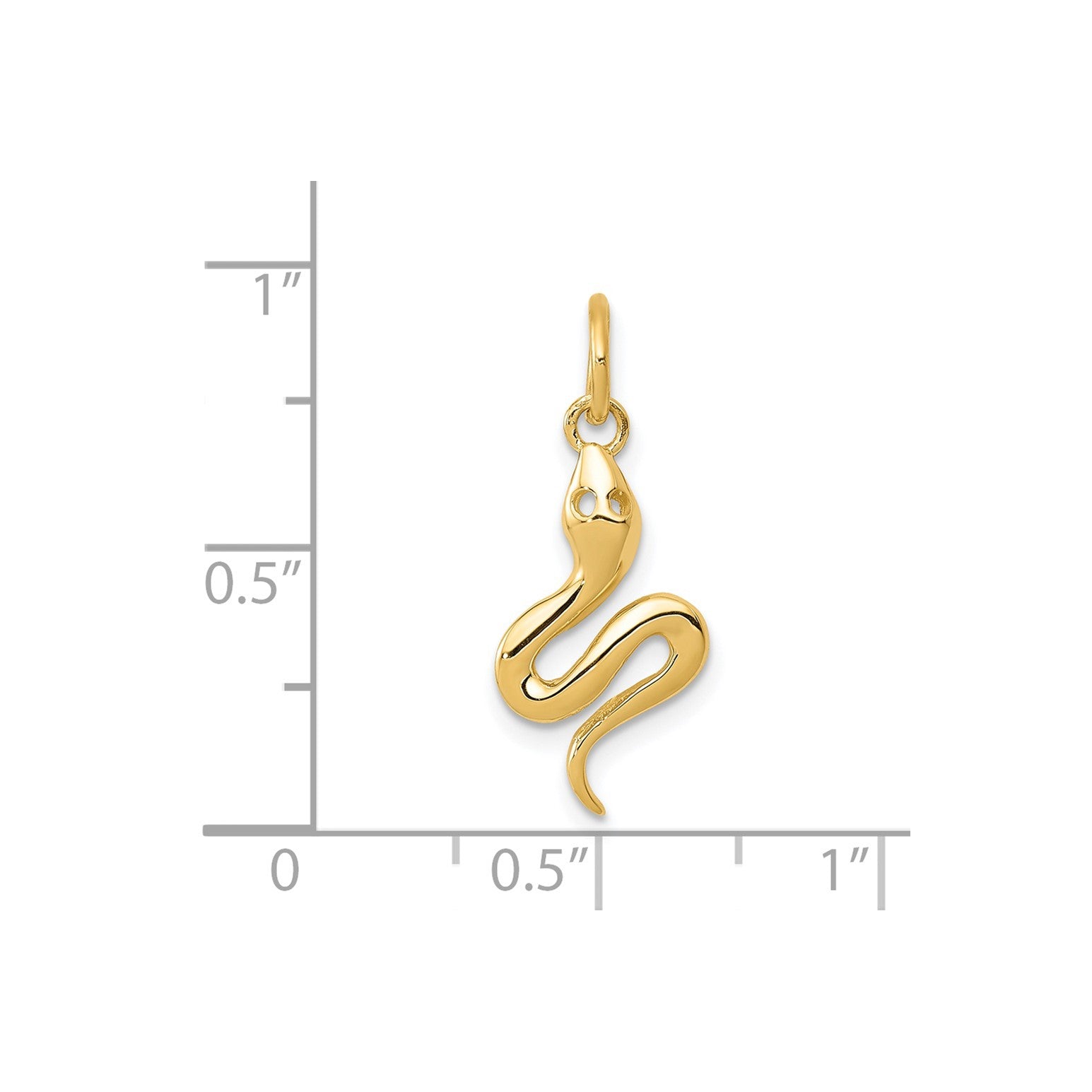 Solid Gold High Polished Snake Pendant, 21x9mm fine designer jewelry for men and women