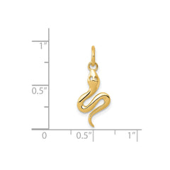 Solid Gold High Polished Snake Pendant, 21x9mm fine designer jewelry for men and women