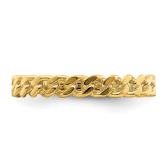 14k Yellow Gold Curb Chain Link Band Ring, Size 7 fine designer jewelry for men and women