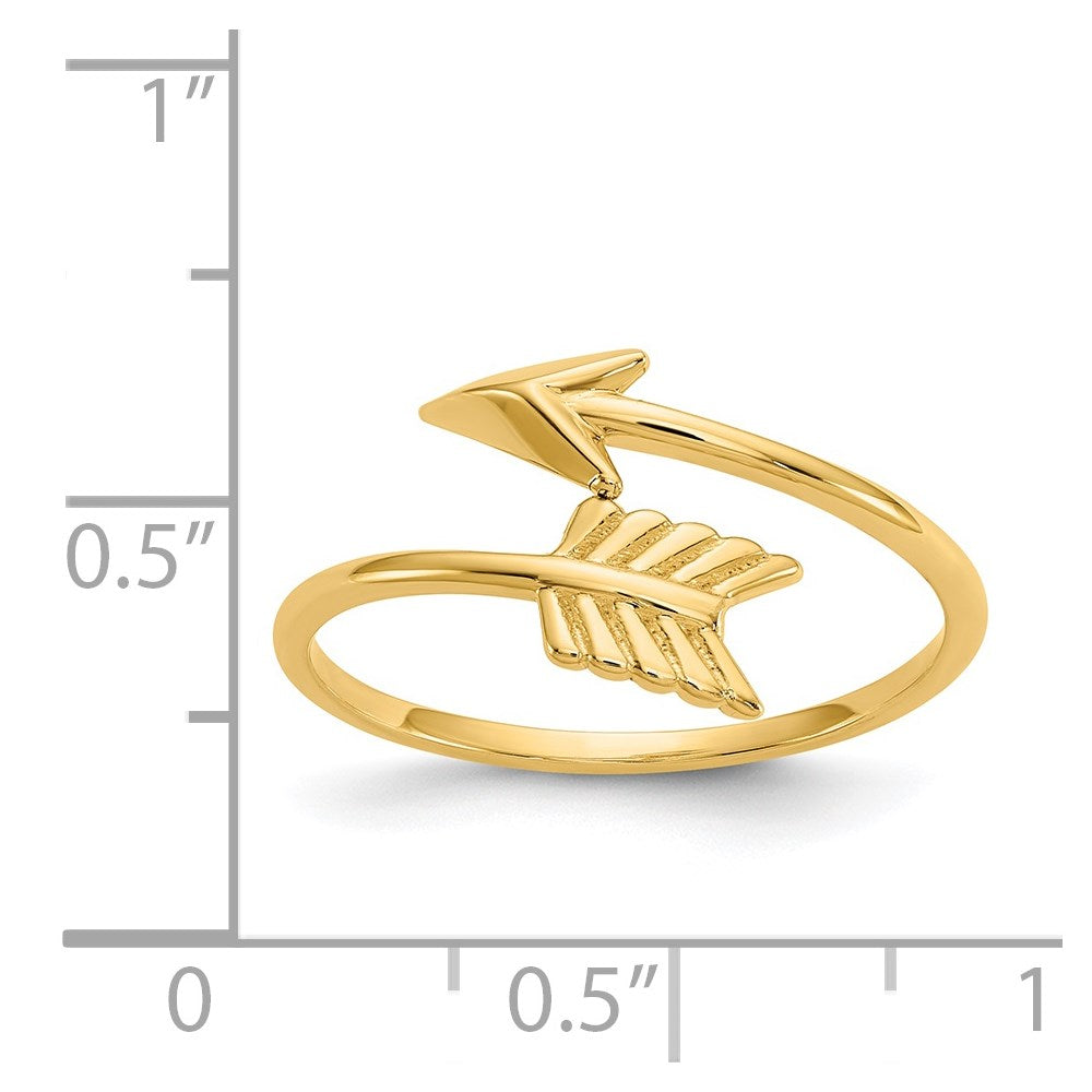 14K Yellow Gold High Polished Arrow Adjustable Ring, 7 fine designer jewelry for men and women