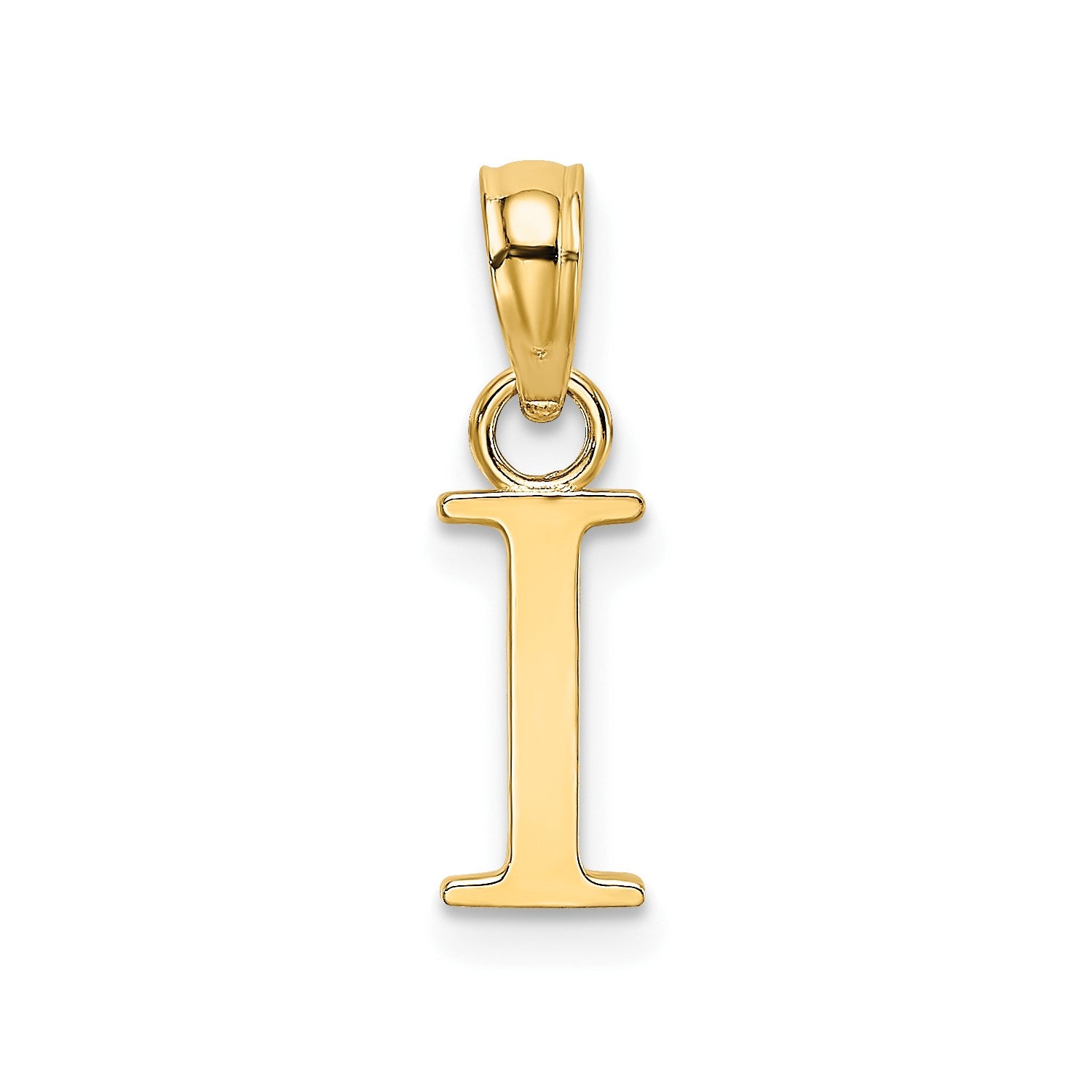 Solid 14K Gold Polished Block Initial Letter Pendants, 12x10mm fine designer jewelry for men and women