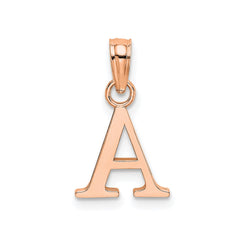 14K Rose Gold Polished Block Font Initial Letter Pendants, 13x10mm fine designer jewelry for men and women