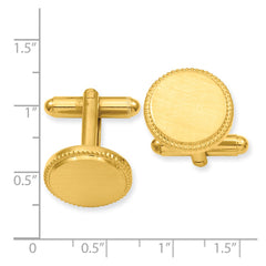 Kelly Waters Gold-plated Satin Florentine Round Beaded Cuff Links fine designer jewelry for men and women