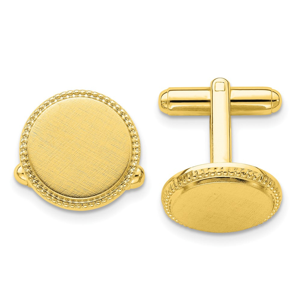 Kelly Waters Gold-plated Satin Florentine Round Beaded Cuff Links fine designer jewelry for men and women