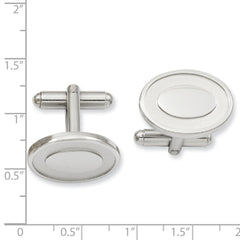 Kelly Waters Rhodium-plated Oval with Engravable Area Cuff Links fine designer jewelry for men and women