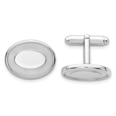 Kelly Waters Rhodium-plated Oval with Engravable Area Cuff Links fine designer jewelry for men and women