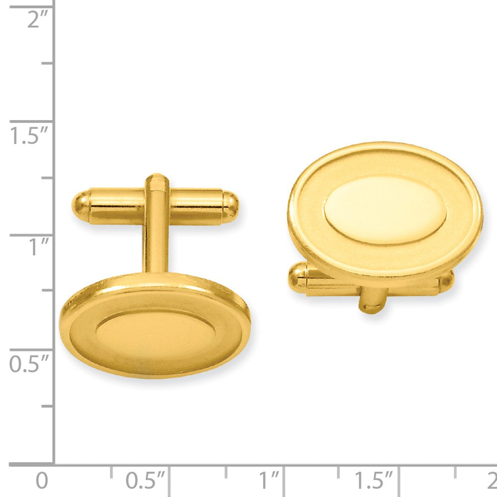 Kelly Waters Gold-plated Oval with Engravable Area Cuff Links fine designer jewelry for men and women