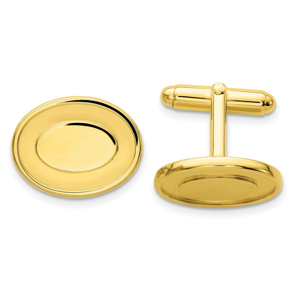 Kelly Waters Gold-plated Oval with Engravable Area Cuff Links fine designer jewelry for men and women