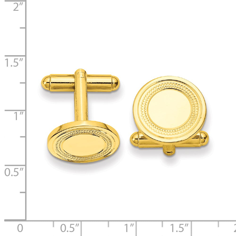 Kelly Waters Gold-plated Round with Inside Ring Cuff Links fine designer jewelry for men and women