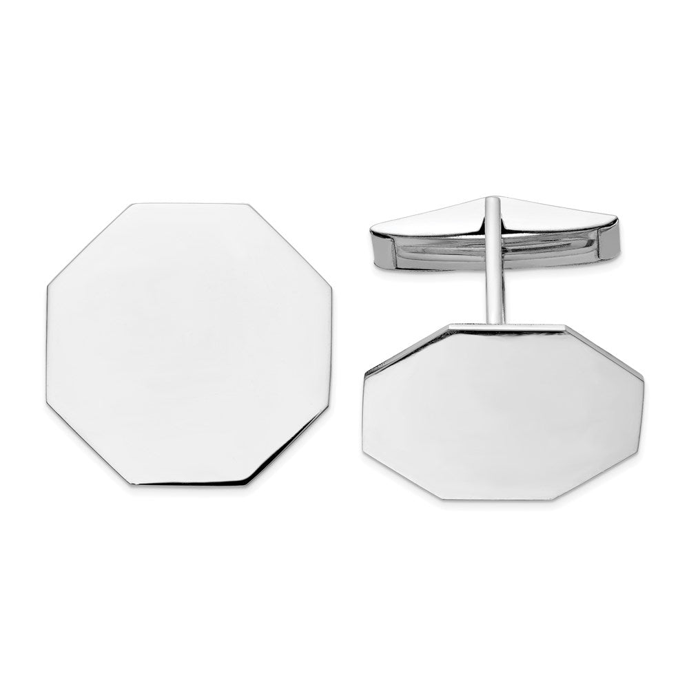 14k Real Gold WG Men's Octagonal Cuff Links fine designer jewelry for men and women