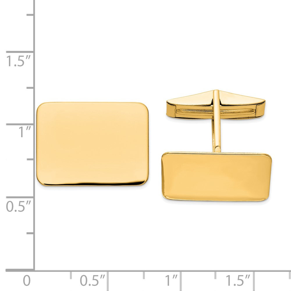 14k Real Gold Men's Rectangular Cuff Links fine designer jewelry for men and women