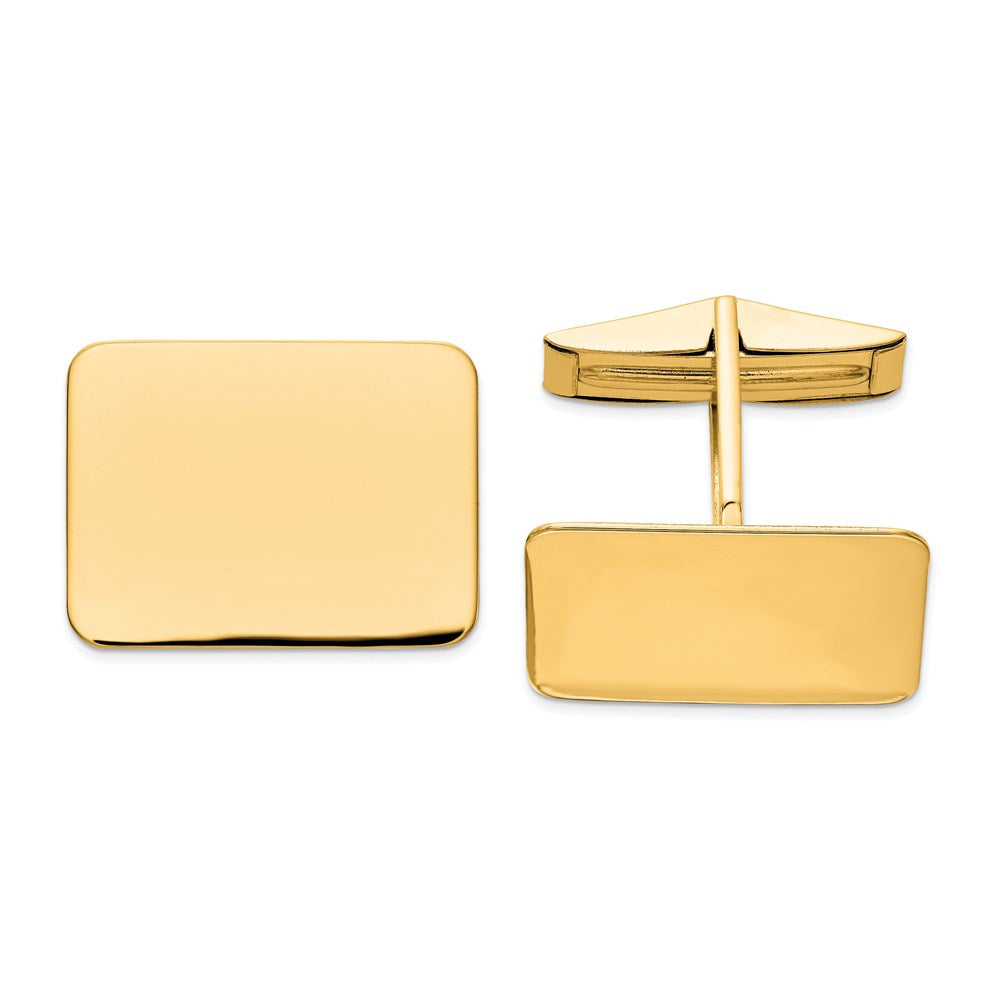 14k Real Gold Men's Rectangular Cuff Links fine designer jewelry for men and women