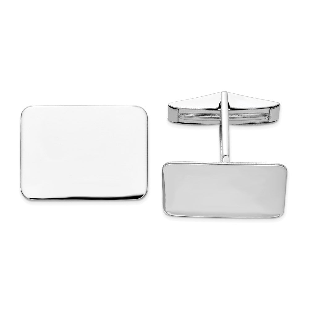 14k Real Gold WG Men's Rectangular Cuff Links fine designer jewelry for men and women