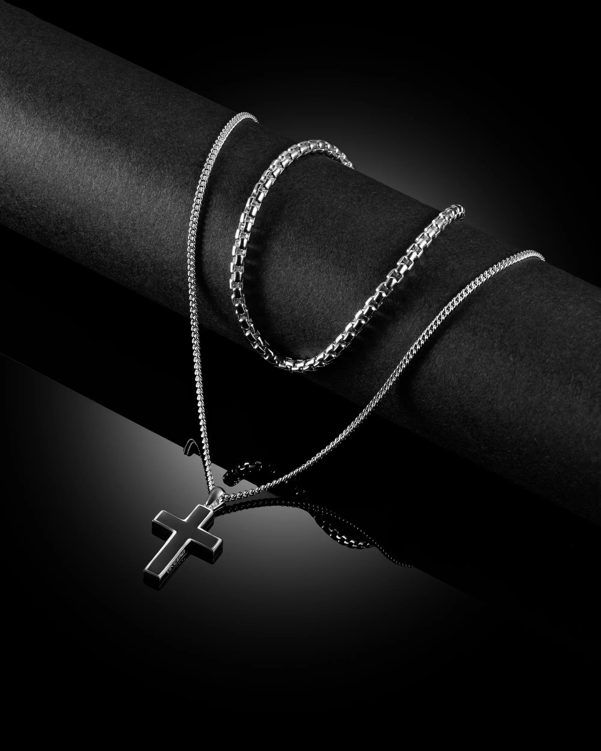 Stone Cross Pendant - Black Onyx fine designer jewelry for men and women