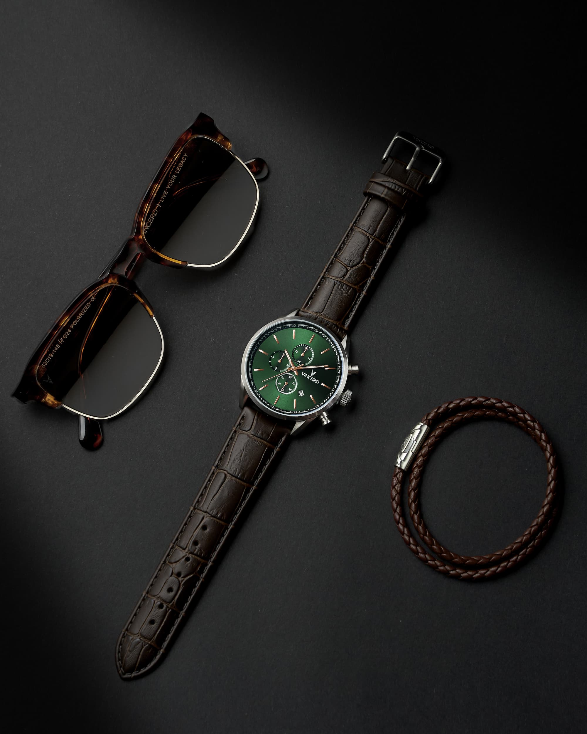 The Chrono S2 40mm - Dark Olive/Silver fine designer jewelry for men and women