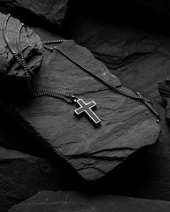 Stone Cross Pendant - Black Onyx fine designer jewelry for men and women