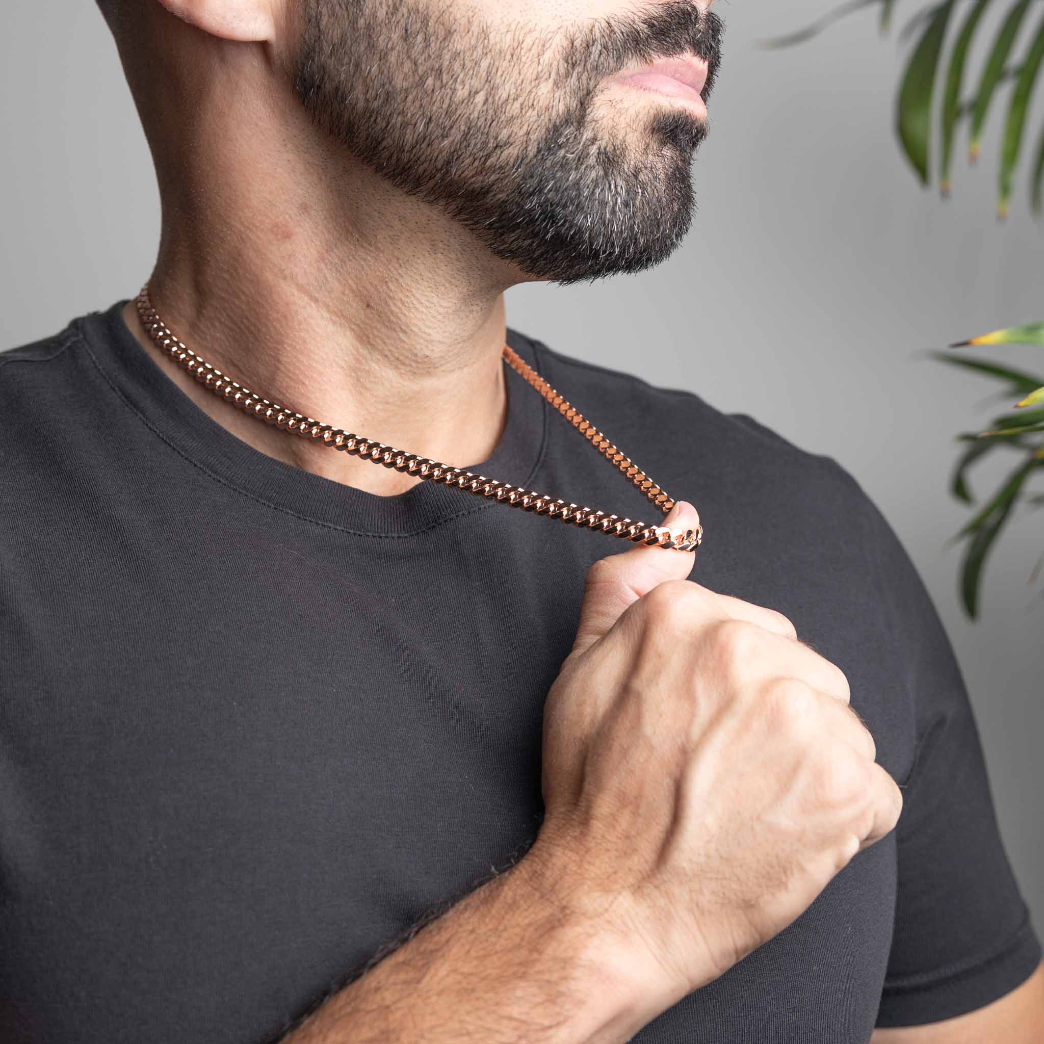 Rose Gold Miami Cuban Chain 7mm fine designer jewelry for men and women