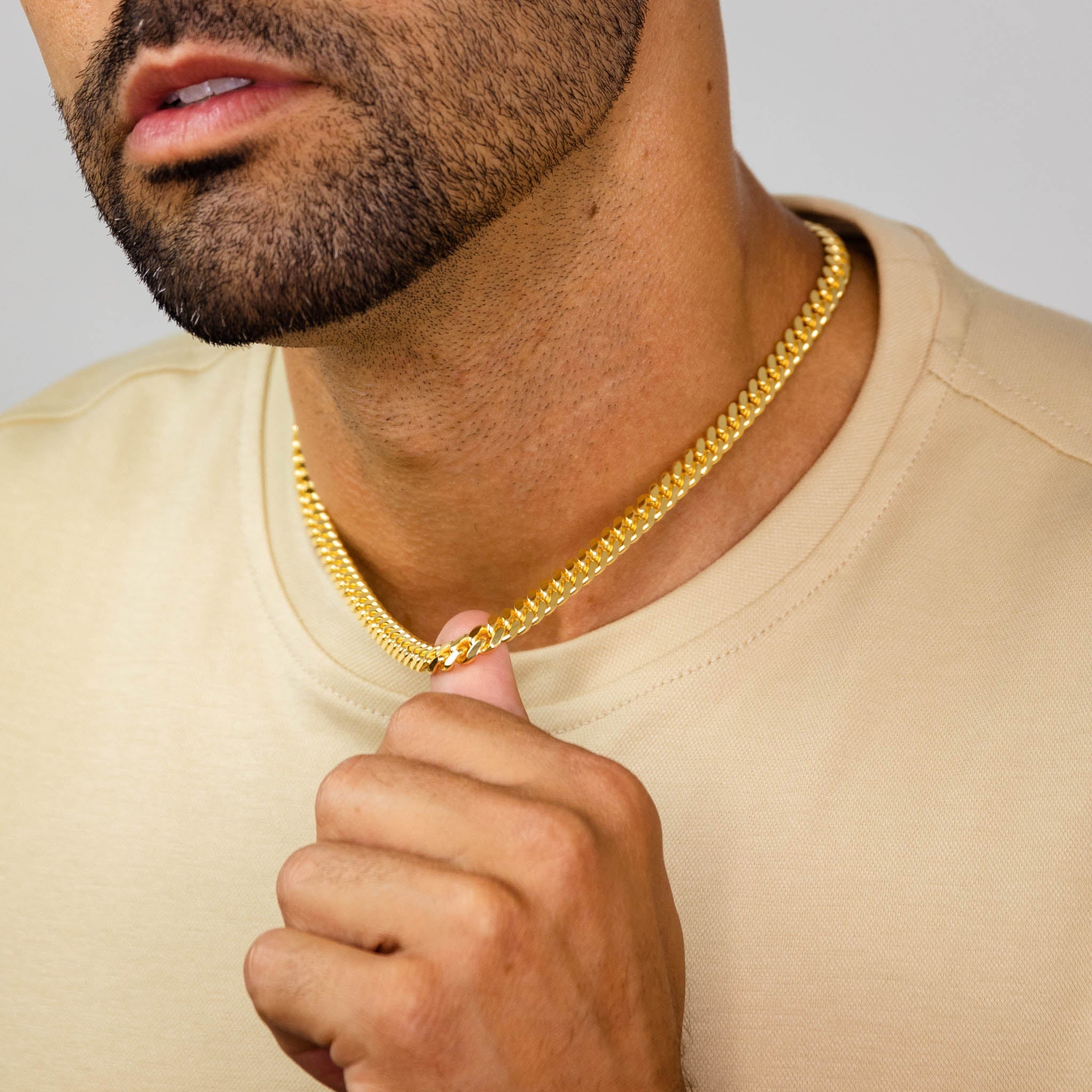 Gold Miami Cuban Chain 7mm fine designer jewelry for men and women