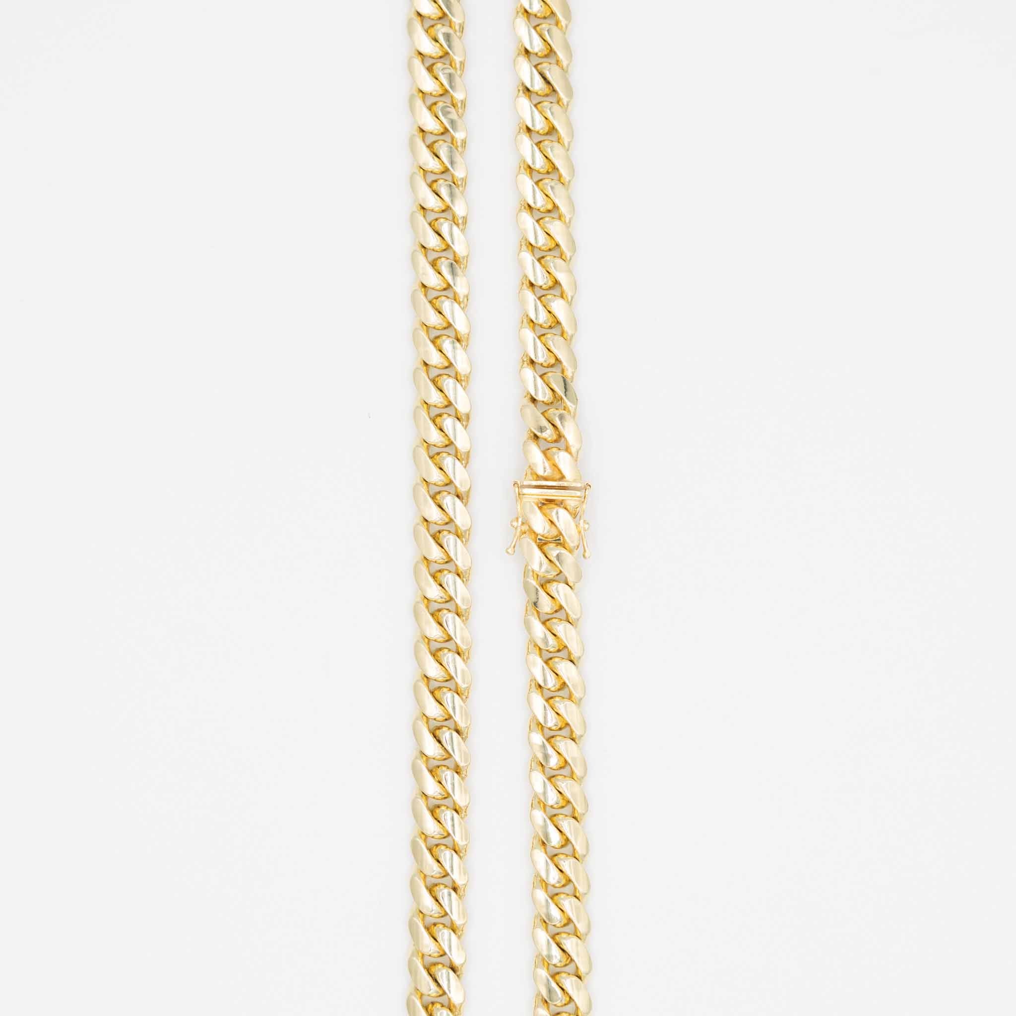 Solid Gold Miami Cuban Chain 7mm fine designer jewelry for men and women