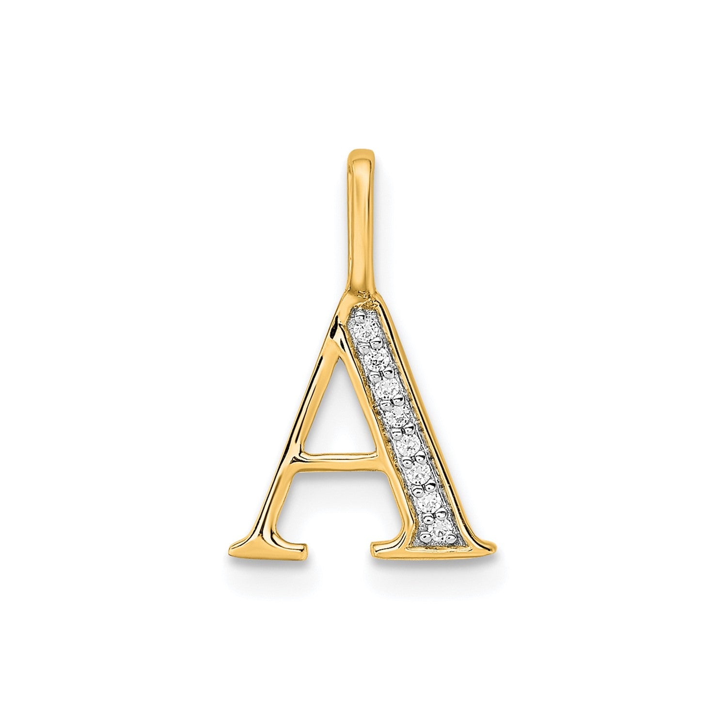 14K Yellow Gold Initial Monogram Letter Diamond Pendant fine designer jewelry for men and women