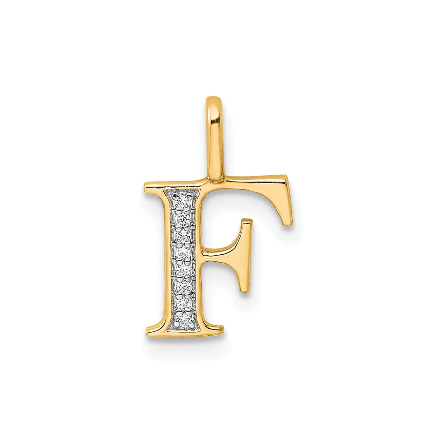 14K Yellow Gold Initial Monogram Letter Diamond Pendant fine designer jewelry for men and women