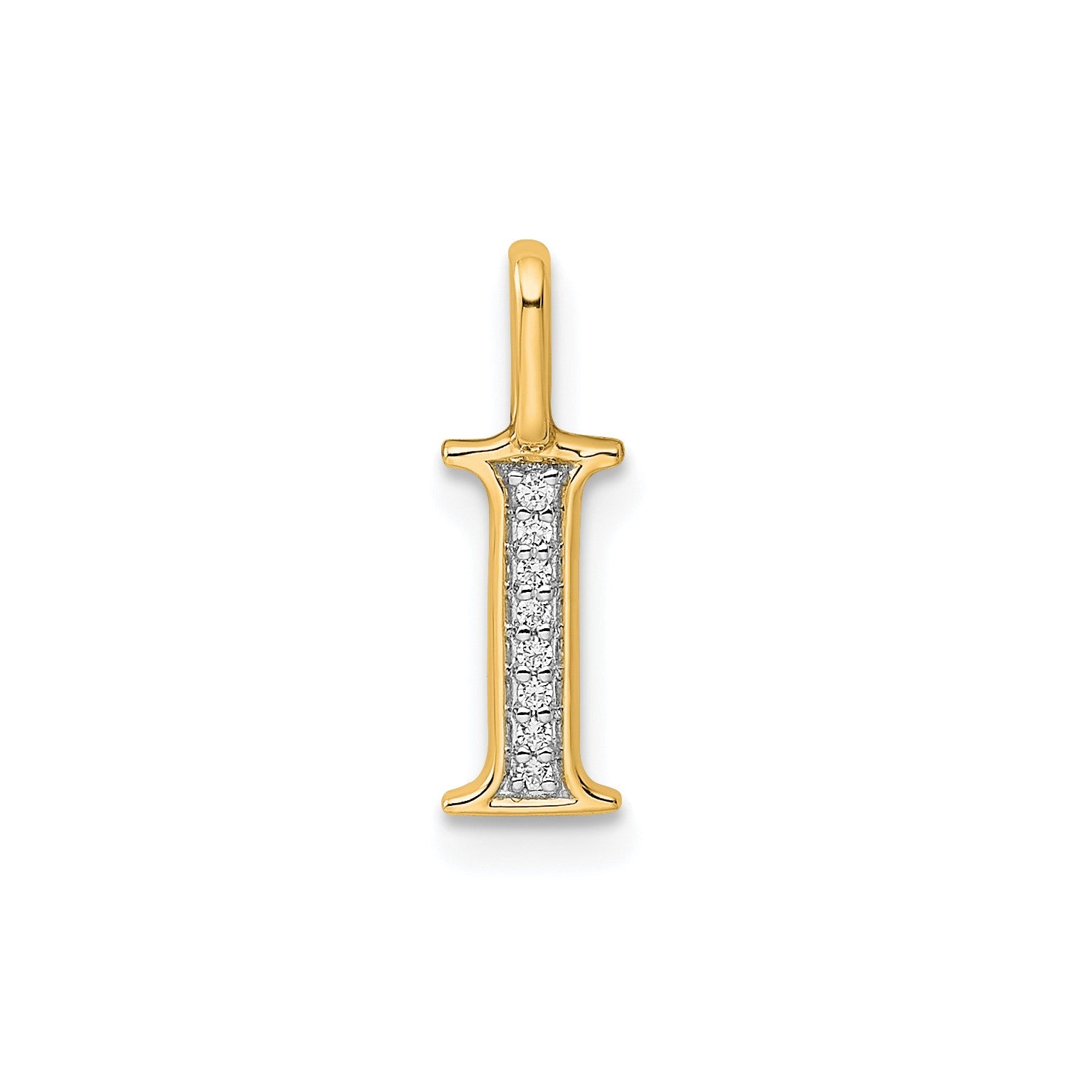 14K Yellow Gold Initial Monogram Letter Diamond Pendant fine designer jewelry for men and women