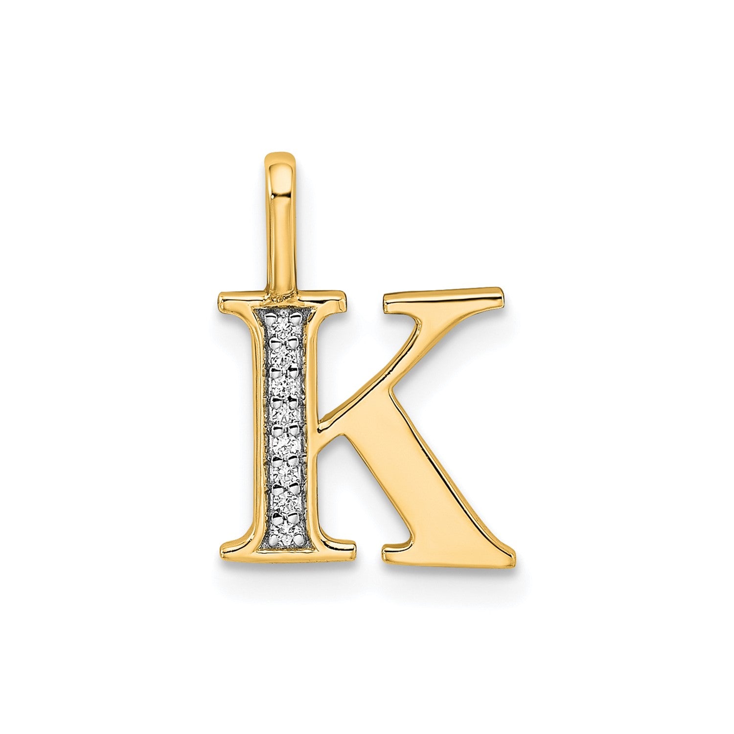 14K Yellow Gold Initial Monogram Letter Diamond Pendant fine designer jewelry for men and women