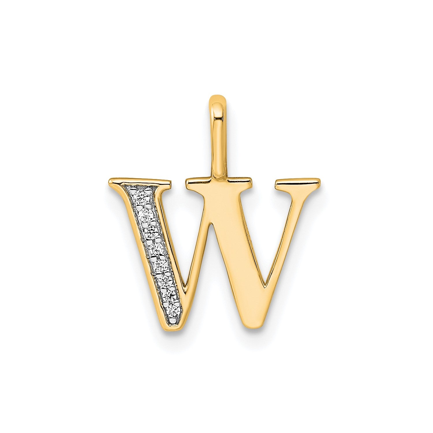 14K Yellow Gold Initial Monogram Letter Diamond Pendant fine designer jewelry for men and women