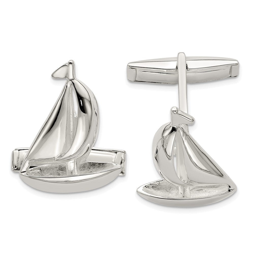 Sterling Silver Sail Boat Cuff Links fine designer jewelry for men and women