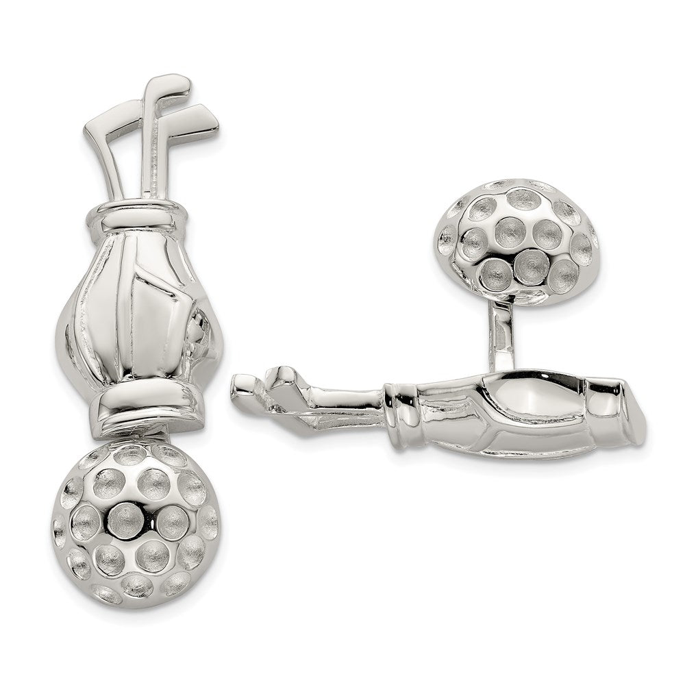 Sterling Silver Reversible Golf Clubs &Ball Cufflinks fine designer jewelry for men and women