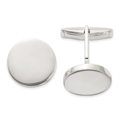 Sterling Silver Polished Round Cuff Links fine designer jewelry for men and women