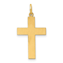 14k Yellow Gold High Polish Cross Pendant, 1 x 0.5 inches fine designer jewelry for men and women