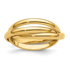 14K Yellow Solid Gold Trinity Rolling Ring fine designer jewelry for men and women