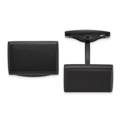 Chisel Stainless Steel Polished Black IP-Plated Rectangle Cuff Links fine designer jewelry for men and women