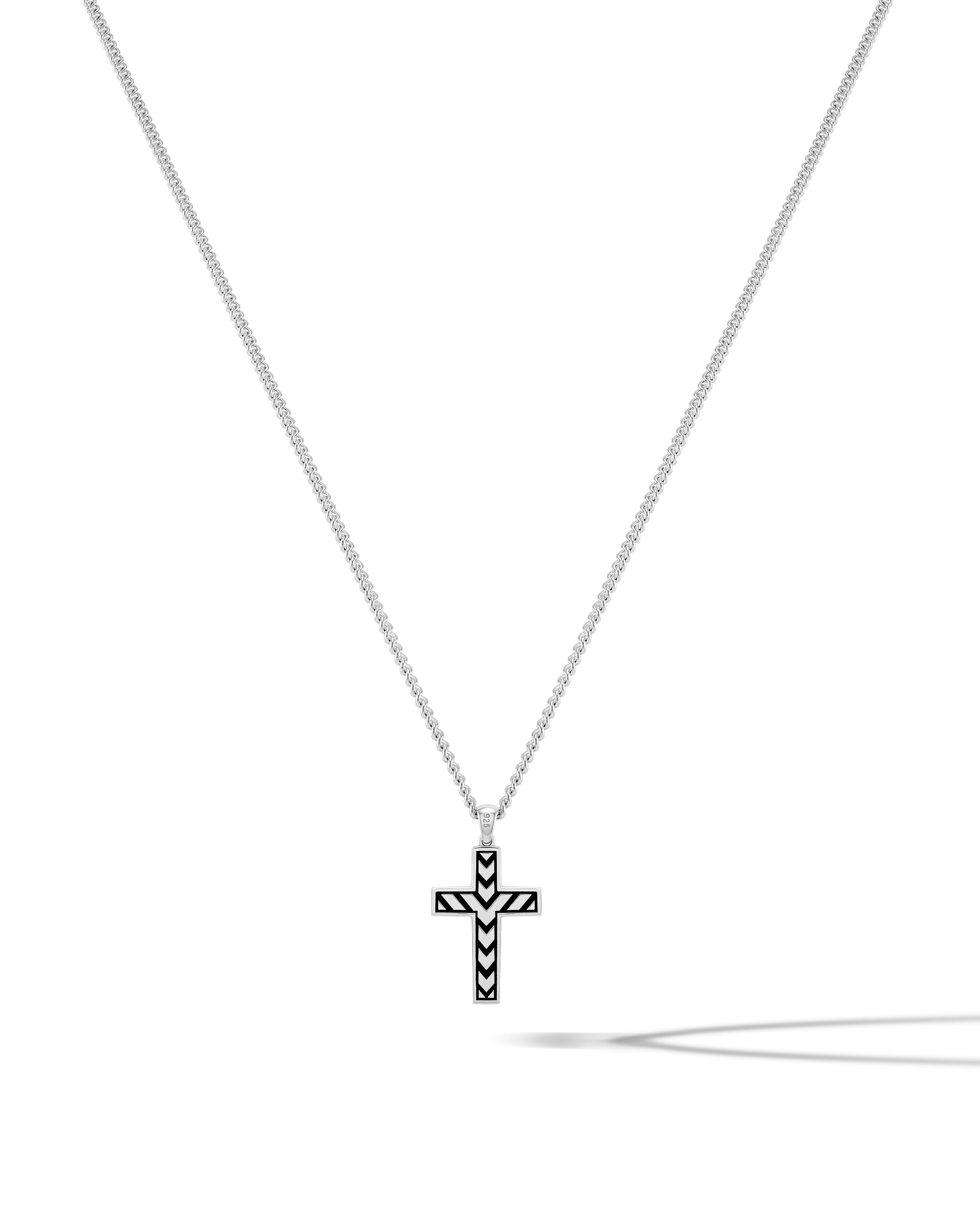 Stone Cross Pendant - Black Onyx fine designer jewelry for men and women