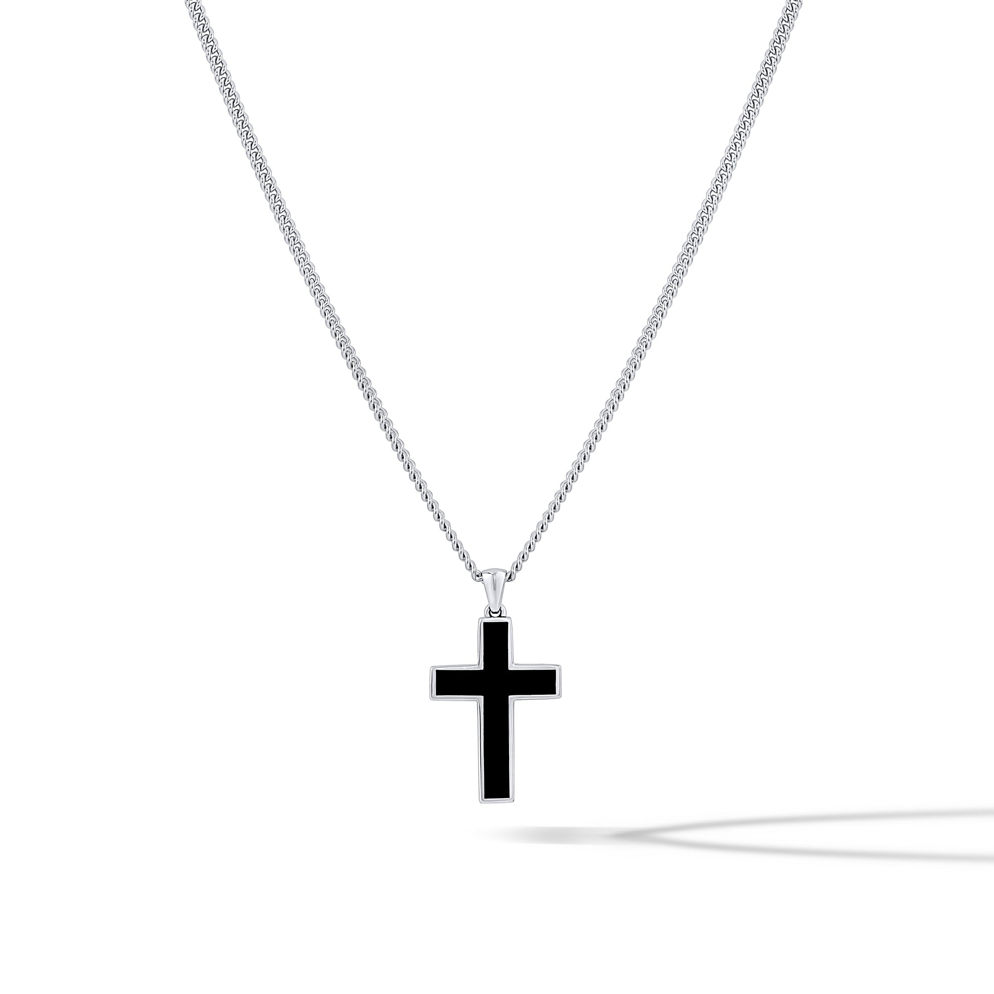 Stone Cross Pendant - Black Onyx fine designer jewelry for men and women