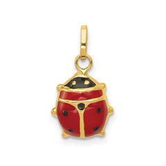 14k Yellow Gold Red Enameled Ladybug Pendant, 17x19mm fine designer jewelry for men and women