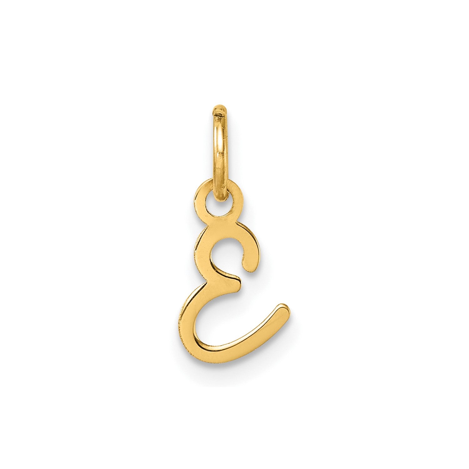 14k Yellow Gold Script Initial Charm Pendant, 14mm fine designer jewelry for men and women