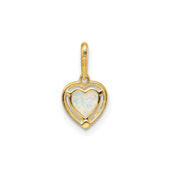 14k Yellow Gold Lab Created Opal Heart Pendant fine designer jewelry for men and women