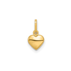 14K Yellow Gold 3-D Puffed Heart Charm Pendant, 11x6mm fine designer jewelry for men and women