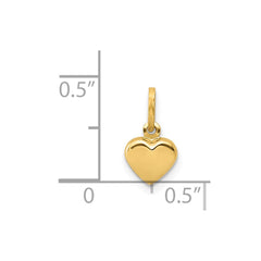 14K Yellow Gold 3-D Puffed Heart Charm Pendant, 11x6mm fine designer jewelry for men and women